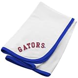 NCAA Florida Gators White Team Name Soft Cotton Baby Blanket