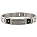 Stainless Steel Men's Bracelet w/ Diamond & Black Onyx Accent, 8.50''