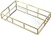 PuTwo Metal Mirrored Ornate Decorative Tray Jewelry Tray 12' x 8' - Champagne Gold Finish