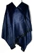 Extra 40% Off Super Soft Baby Alpaca Wool Reversible Shawl Wrap Cape Deep Dark Blue Color