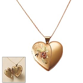Mothers Day Gift Mom Black Hills Gold 4-photo Heart Locket