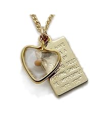 14K Gold Filled Heart with Mustard Seed and Passage Plate Womens Religious Jewelry Mustard Seed Jewelry Gift Boxed w/Chain 18" Length Gift Boxed