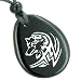 Amulet Courage and Protection Lucky Wolf Spiritual Black Onyx Wish Totem Gem Stone Necklace Pendant