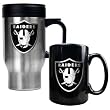 NFL Oakland Raiders Travel Mug & Ceramic Mug Set - Primary Logo