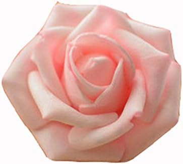 Artificial Flower Fake Wedding Bouquet Roses Head Natural Multicolor Pe 100pcs (Light pink)