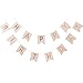 Tiemom Happy Birthday Bunting Banner, Pastel Perfection and Gold Foiled (Pink)