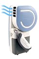 Handy Cooler - World's First Evaporative Personal Air Cooler / Cooling Fan That Is Hand Held! (Battery-operatable) Blue Trim v2.0