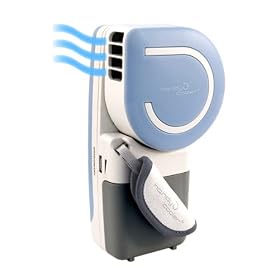 Handy Cooler - World's First Evaporative Personal Air Cooler / Cooling Fan That Is Hand Held! (Battery-operatable) Blue Trim v2.0