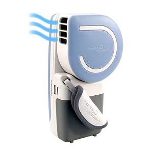 Handy Cooler - World's First Evaporative Personal Air Cooler / Cooling Fan That Is Hand Held! (Battery-operatable) Blue Trim v2.0