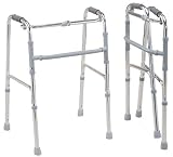 2 FOLDING WALKERS WITH 8 LEVELS OF ADJUSTABLE HEIGHTS. ONLY 4 THICK WHEN FOLDED, EASY TO USE, CARRY AND STORE. (2 UNITS PER PACKAGE).