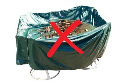 Duck Covers Elite Round Patio Table & Chair Set Cover with Inflatable Airbag to Prevent Pooling