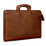 Zoom Produkt-Bild: Maxwell Scott - Luxus Cognac-braune Leder Business-Mappe (Barolo)