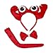 Cute Red Crab Headband Bowtie Tail 3pc Costume for Children Halloween or Party