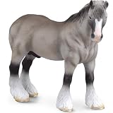 X-Large Shire Horse Light Grey Figure