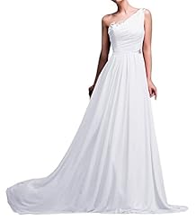 Chiffon One Shoulder  Evening Dress/Bridesmaid Dress/Prom Dress/Party Dress  with a Brush/Sweep Train  With Ruffles