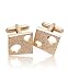 Gold Sandpaper surface with Holes Cuff links