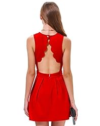 Sexy Summer Round Neck Cotton/Polyester Pleated General Print Sleeveless  Dress