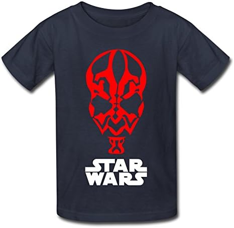 RIen Youth Darth Maul Poster Star War Kids Boys And Girls T-Shirt - Navy