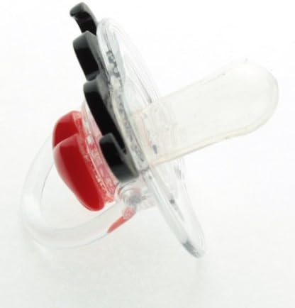 Black Handlebar Mustache With Red Lips Pacifier (PMHRL) (6 Months +)