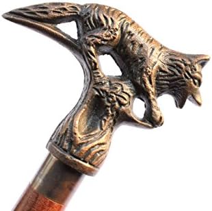 Walking stick top aluminium fox Gothic Halloween Walking Stick copper finish (copper)