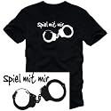 Spiel mit mir T-SHIRT BONDAGE black S M L XL XXL XXXL Handschellen