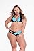 roswear Women's Padded Color Block Push Up Bikini Swimsuits Blue Large