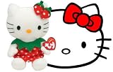 Hello Kitty Strawberry TY Beanie, plush toys (Approximately 8″ tall)