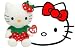 Hello Kitty Strawberry TY Beanie, plush toys (Approximately 8" tall)