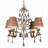 IMAGE OF Trans Globe 2264 LC Casablanca - Four Light Chandelier with Crystal Accent, Lincoln Copper Finish with Crystal