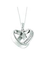 Sterling Silver CZ Happy Ever After 18in Wedding Bands Necklace. Metal Wt- 5.28g