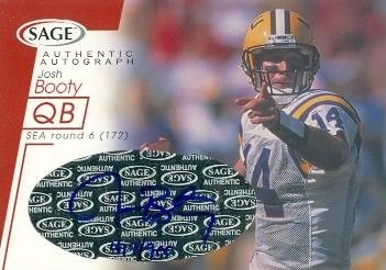 Josh Booty Autographed/Hand Signed football card (LSU) 2001 SAGE Rookie #A7