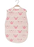 Happylifehere 6重がーぜ スリーパー 出産祝い 寝冷え対策 あかちゃん ベビー 0～36ヶ月 (L, クラウン(ピンク))