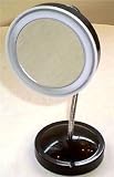 Lighted Battery Operated Gooseneck 5X Mirror in Black