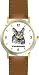 Corgi (SC) Dog - WATCHBUDDY&reg; CLASSIC DELUXE TWO-TONE THEME WATCH - Arabic Numbers-Brown Leather Strap-Women's Size-Small
