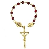 Pope John Paul II Commemorative Gold & Siam Hand Rosary