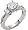 Trapezoid Diamond Engagement Ring .42cttw (CZ ctr)
