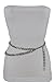 TFJ Women Fashion Skinny Belt Hip High Waist Silver Thick Metal Chunky Links Plus M L XL