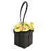 KARIN'S GARDEN - Black Satin Petite Handbag with Silk Orchids