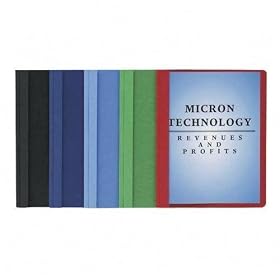 Oxford 55813 Clear Front Report Covers with Leatherette Back, Assorted Colors, 25/box