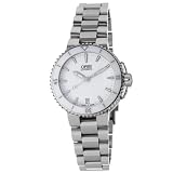 Oris Womens 73376524156MB Aquis Whie Ceramic Bezel Watch