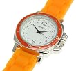 Orange Round Silicone Rubber Large Face Wrist Watch