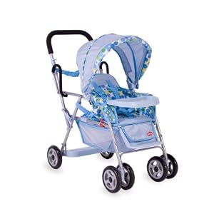 Toy Doll Caboose Tandem Stroller - Blue Dot by