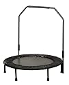 Mini Trampoline 4-way Folding Trampoline 40" with Hand Rail Stabilizing Bar