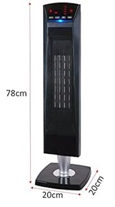 Futura Electric Portable Oscillating Ceramic PTC LED Tower Fan Heater Timer and Remote Control 2000 watts special