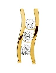 10K Yellow Gold Diamond Three-Stone Pendant - 0.75 Ct. -- LIFETIME WARRANTY
