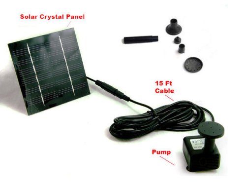 New 2Watts 5 Head Solar Pump Garden Fountain Pond Water Feature Water lift height: 28 inches