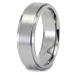 Brushed and Polished Titanium Ring (7mm) - Sizes 6 - 13