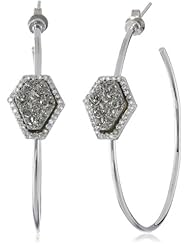 Marcia Moran "Midnight" Geometric Stone and Hoop Earrings