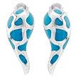 Blue Enamel Sterling Silver Earrings