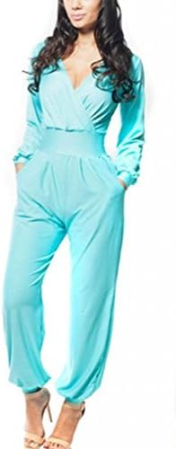 WellMiss Lady's Long Sleeve V Neck Romper Jumpsuit